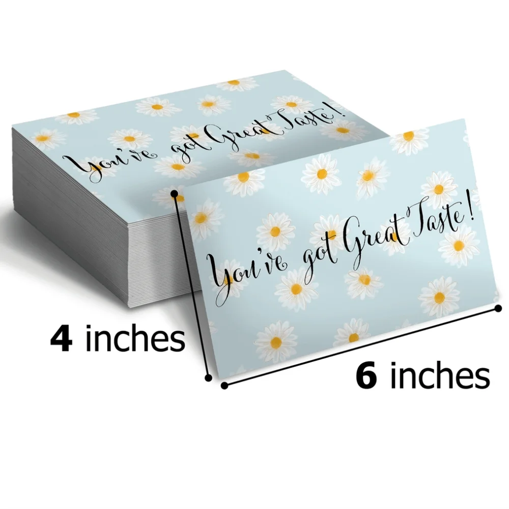 50 Pack Daisies flowers Bundle Thank you Cards Insert Cards 4x6 & Stickers